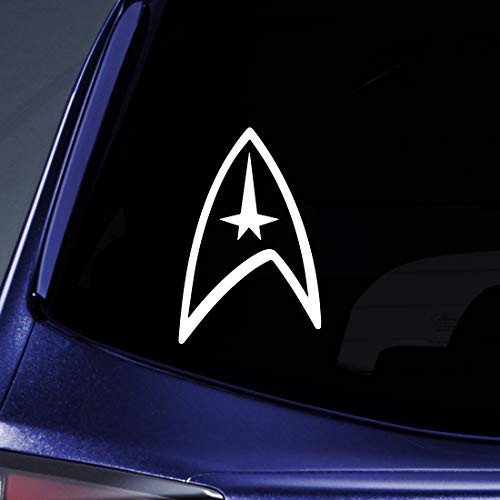 Bargain Max Decals - Star Trek Federation - Sticker Decal Notebook Car Laptop 6" (White)