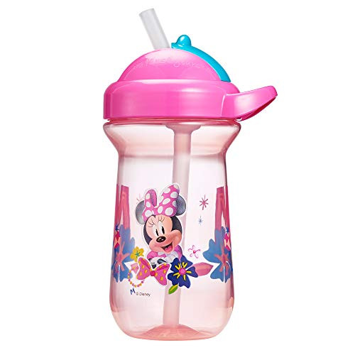The First Years Flip-Top Straw Cup for Toddlers, Disney Minnie Mouse, 10 Ounce