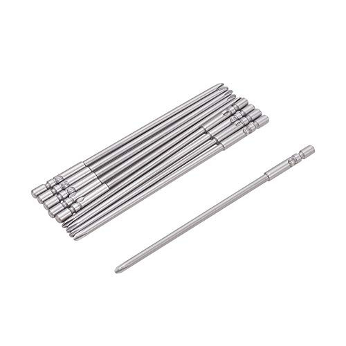 Utoolmart 4mm Round Shank 100mm Length 3mm PH1 Phillips Magnetic Screwdriver Bits 10Pcs