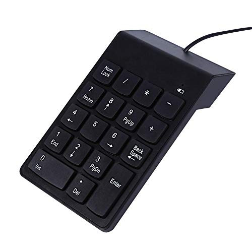 Junluck USB Wired Number Pad Mini Numeric Keypad Numpad 18 Keys Number Keyboard Plug and Play for Notebook Computer Laptop Desktop PC Pro