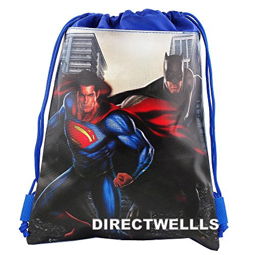 Batman Vs Superman Dawn Justice Authentic Licensed Drawstring Bag Backpack (Blue)