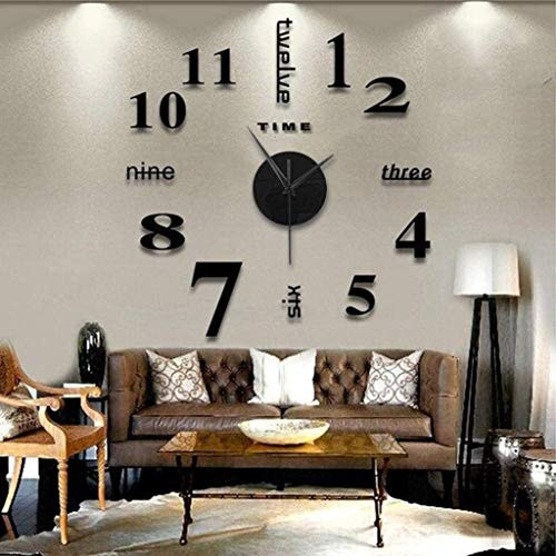 KimBird DIY Wall Clock, Frameless Modern 3D Mirror Wall Clock Decor, Clock Mirror Surface Wall Sticker Clock, Home Office Living Room Wall Decoration, for Home Bedroom Office - Round 50x50cm KimBird DIY Wall Clock, Frameless Modern 3D Mirror Wall Clock Decor, Clock Mirror Surface Wall Sticker Clock, Home Office Living Room Wall Decoration, for Home Bedroom Office - Round 50x50cm