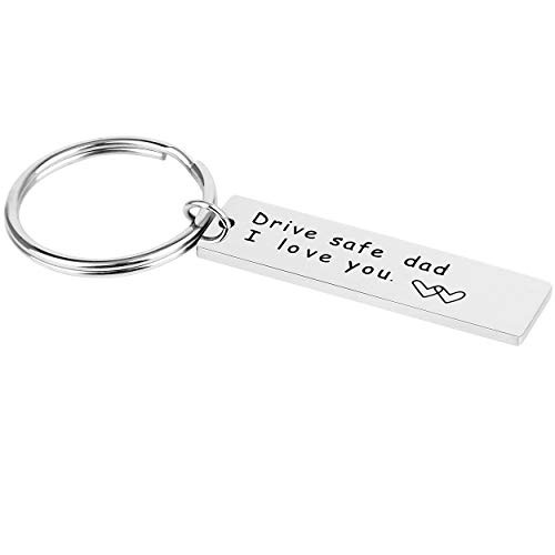 Drive Safe Dad I Love You, Stainless Steel Keychain Pendant Christmas Gifts for Dad Driver Trucker Father's Day Gift Stocking Stuffer Drive Safe Dad I Love You, Stainless Steel Keychain Pendant Christmas Gifts for Dad Driver Trucker Father's Day Gift Stocking Stuffer