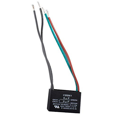 4 Wire Ceiling Fan Capacitor for New Tech CBB61, 5uf+5uf 250VAC 50/60Hz