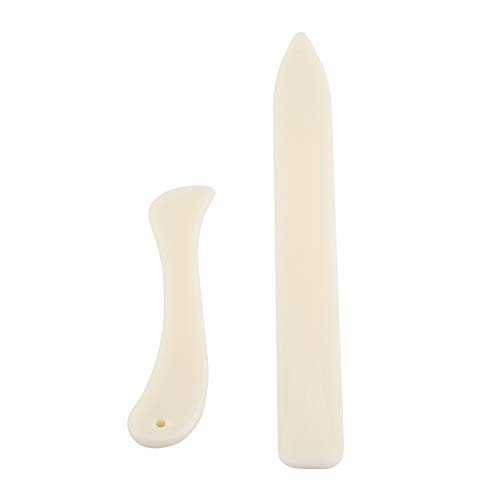 Biuzii Bone Folder Tool, 2PCS/Set Bone Folders Bone Creaser White Bone Folder Paper Creaser Tool Scoring Folding Creasing Edges