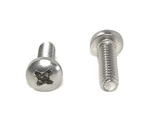 8-32x1/2 Phillips Pan Head Machine Screw 18-8 Stainless Steel (100 Pcs)