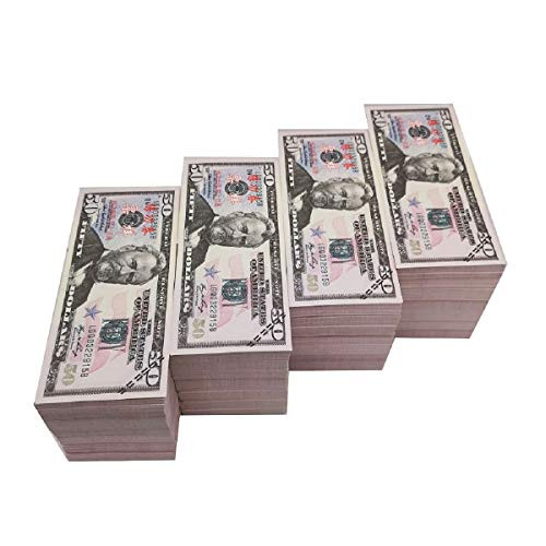 WLIFE Movie Prop Money $5000, Copy Money Full Print 2 Sided $50 Dollar Bills Stack,Play Money Face Money That Looks Real,New Published Thickening for Movies,TV,Videos,Advertising,Training WLIFE Movie Prop Money $5000, Copy Money Full Print 2 Sided $50 Dollar Bills Stack,Play Money Face Money That Looks Real,New Published Thickening for Movies,TV,Videos,Advertising,Training