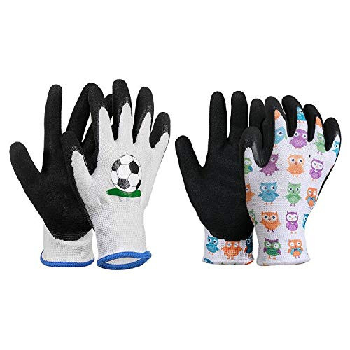 Kids Garden Gloves - PROMEDIX - Children Gardening Gloves Nitrile Coated Gardening Gloves for Kids (3~6 Years Old)