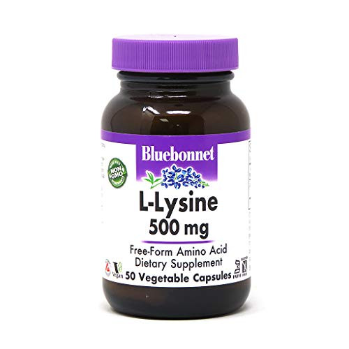 BlueBonnet L-Lysine 500 mg Vitamin Capsules, 50 Count (743715000520)