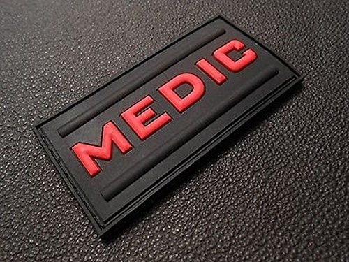 Medic Rubber 3d Pvc Paramedic Emt Ems Tactical Morale Black Ops Red Patch