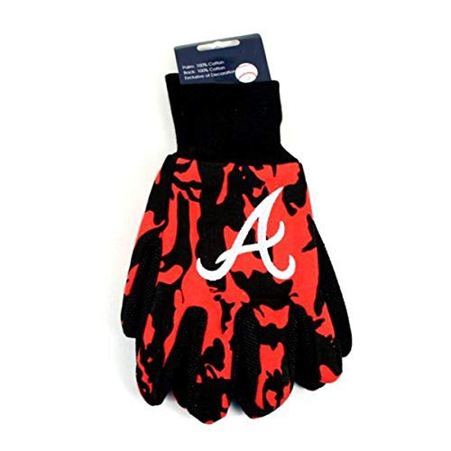 MLB Atlanta Braves Camo Gloves, Red/Black