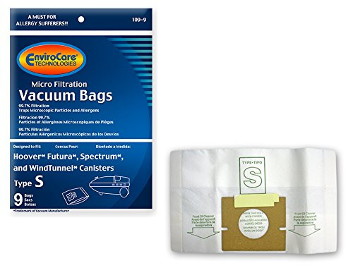 EnviroCare Replacement Micro Filtration Vacuum Cleaner Dust Bags Made to fit Hoover Windtunnel Type S Futura, Spectrum, Power Max Canisters