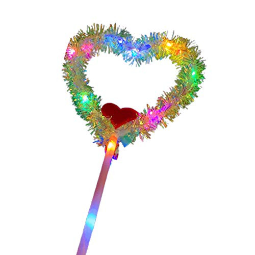 helegeSONG Heart Star LED Wand Light Up Wand LED Glow Stick Kids Toy Christmas Ornaments for Christmas Party Supplies Birthday Decoration A