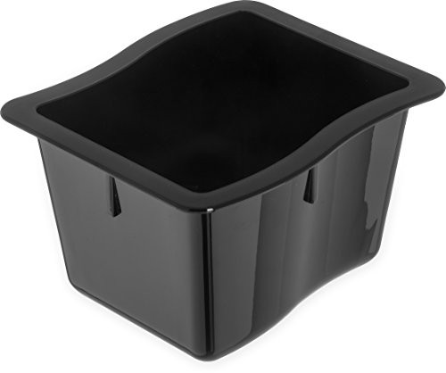 Carlisle 6986403 Modular Displayware Polycarbonate Third-Size Food Pan, 5.60 c. Capacity, 6.62 x 6 x 4", Black (Case of 6)
