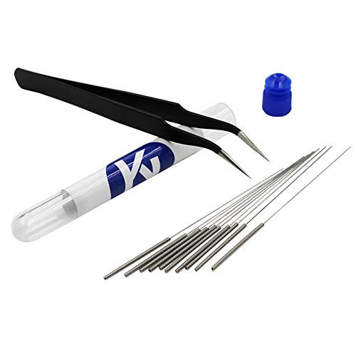 KeeYees 3D Printer Nozzle Cleaning Kit, 10pcs 0.4mm Needles with Tweezers, Stainless Steel Extruder Nozzle Cleaner, Alternative of Drill Bits for 3D Printer