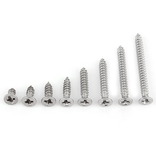 Screws - Screw Fastener M3 Stainless Steel SS304 Self?Tapping Screws Pan Flat Truss Head 200pcs (B: Flat head) Screws - Screw Fastener M3 Stainless Steel SS304 Self?Tapping Screws Pan Flat Truss Head 200pcs (B: Flat head)