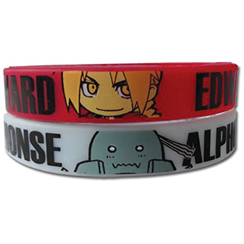 Fullmetal Alchemist Wristband: Edward and Alphonse Elric Brother Group PVC Wristband Set Fullmetal Alchemist Wristband: Edward and Alphonse Elric Brother Group PVC Wristband Set