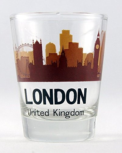 London England United Kingdom Sunset Skyline Shot Glass