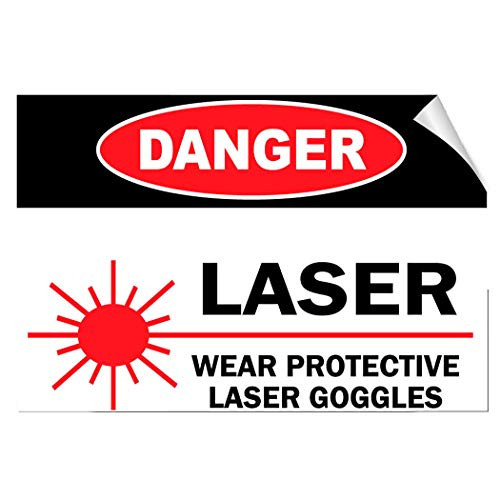 Danger Laser Wear Protective Laser Goggles Hazard Label Decal Sticker 8"