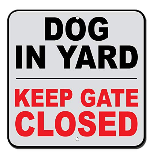 Dog in Yard Keep Gate Closed Novelty Funny Sign Vinyl Sticker Decal 8"