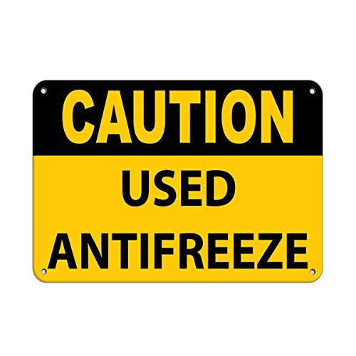 Caution Used Antifreeze Hazard Sign Waste Signs Vinyl Sticker Decal 8"