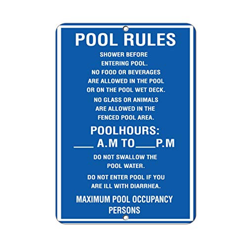 Pool Rules Shower Before Entering Pool No Food Or Beverages Vinyl Sticker Decal 8"
