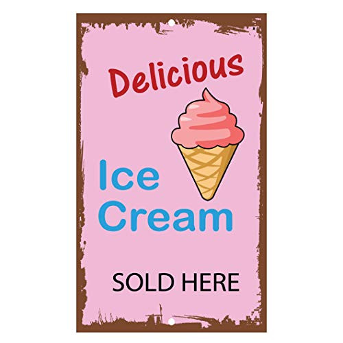 Delicious Ice Cream Sold Here Novelty Funny Sign Vinyl Sticker Decal 8"