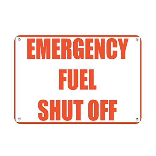 Emergency Fuel Shut Off Hazard Sign Emergency Vinyl Sticker Decal 8"