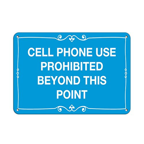 Cell Phone use Prohibited Beyond This Point No Cell Phones Vinyl Sticker Decal 8"