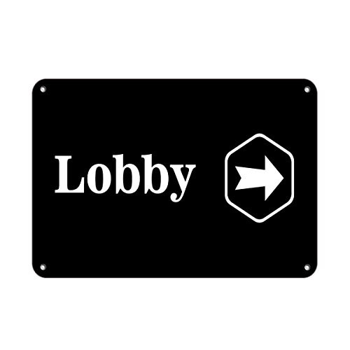 Lobby with Right Arrow Business Sign Feature Department Vinyl Sticker Decal 8"