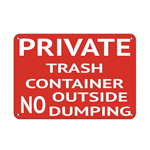 Private Trash Container No Outside Dumping Security Sign Vinyl Sticker Decal 8"