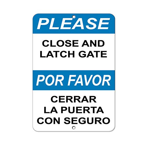 Please Close and Latch Gate Hazard Sign Notice Signs Vinyl Sticker Decal 8"