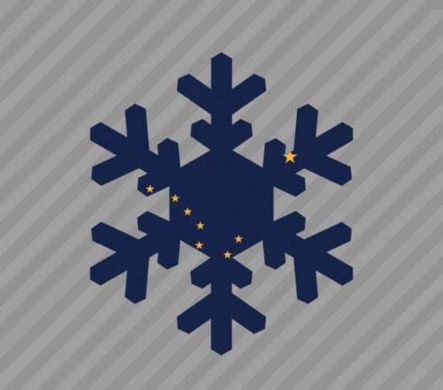 Alaska Snowflake Sticker State Flag Decal for Car Bumper Window Laptop 4 in. Alaska Snowflake Sticker State Flag Decal for Car Bumper Window Laptop 4 in.