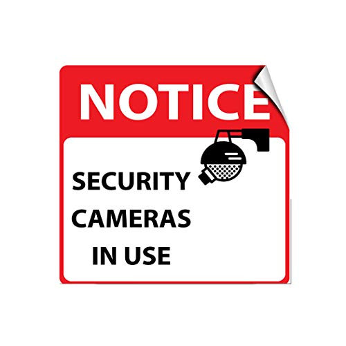 Notice Security Cameras in Use Security Label Decal Sticker 8"