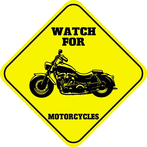 Watch for Motorcycles Crossing Funny Novelty SignVinyl Sticker Decal 8"