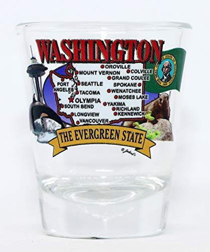 Washington State Elements Map Shot Glass