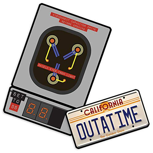 Back to The Future Outatime Plate and Flux Capacitor Collectible Stickers