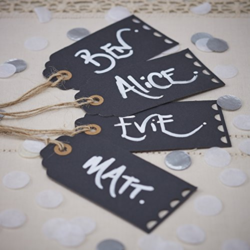 Ginger Ray Chalkboard Luggage Tags Alternative Wedding Place Names, 10 Pack