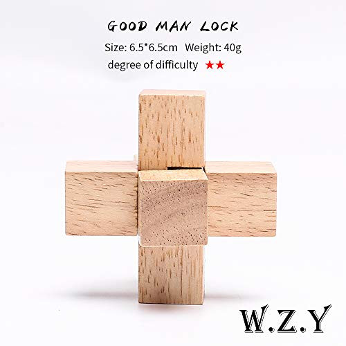 W.Z.Y-3D Wooden Cube Brain Teaser Puzzle