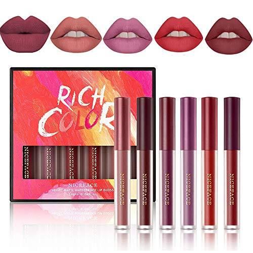 6pcs/Set Makeup Matte Lipstick Lip Kit, Velvety Liquid Lipstick Waterproof Long Lasting Durable Nude Lip Gloss Beauty Cosmetics Set 6pcs/Set Makeup Matte Lipstick Lip Kit, Velvety Liquid Lipstick Waterproof Long Lasting Durable Nude Lip Gloss Beauty Cosmetics Set