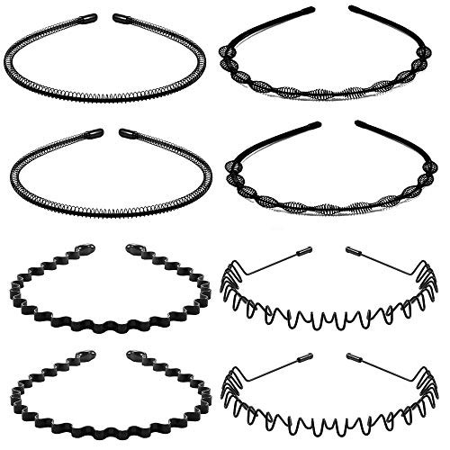 Metal Hair Bands for Men Women's Headbands, Unisex Black Wavy Spring Sports Headband for Men's Hair Band Hoop Clips Women Accessories Simple Elastic Non Slip Wide Headwear Bandeau Outdoors Metal Hair Bands for Men Women's Headbands, Unisex Black Wavy Spring Sports Headband for Men's Hair Band Hoop Clips Women Accessories Simple Elastic Non Slip Wide Headwear Bandeau Outdoors