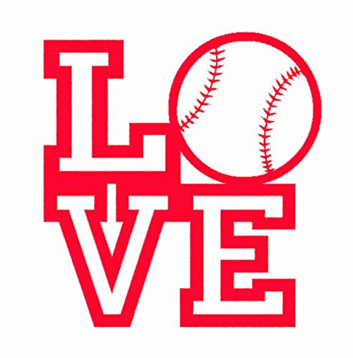 Custom Love Baseball Vinyl Decal - Sports Sticker, for Tumblers, Laptops, Car Windows - Baseball Team Gift