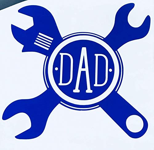 Custom Monogram Wrench Decal - Personalized Initial Sticker - for Tumblers, Coolers, Boats, Laptops, Car Windows - Dad Decal