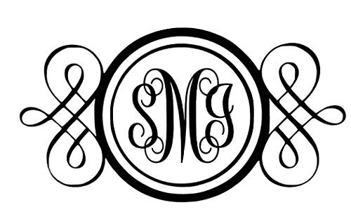Custom Initial Monogram Decal - Personalized Bumper Sticker, for Tumblers, Laptops, Car Windows - Double Loop Design