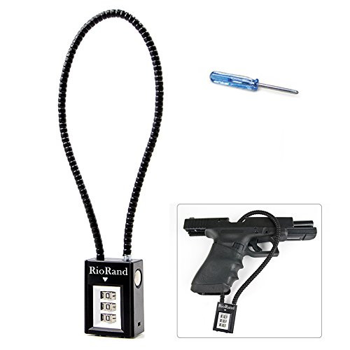 Trigger Lock 3 Digit Combination 15 Inch Gun Cable Lock Pack 1 Fits Pistols Hand Gun Rifles Bb Gun Shotguns (1PCS)