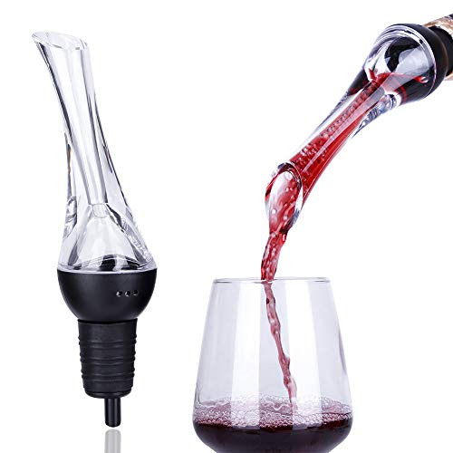 Chengcaifengye Wine Aerator Pourer - Premium Aerating Decanter Spout for Wine Bottle (Balck)