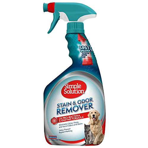 Simple Solution Pet Stain and Odor Remover - Enzymatic Cleaner with 2X Pro-Bacteria Cleaning Power - 32 Ounces