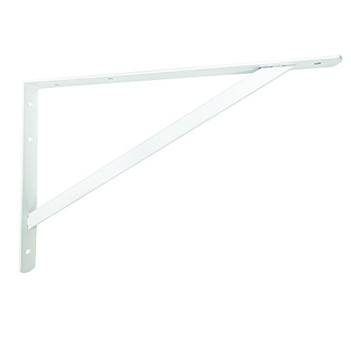Prime-Line MP11294-2 Shelf Bracket, 3/16in. x 16in. x 10in, Steel, White Enamel Finish, Heavy Duty, Pack of 1 2 Piece