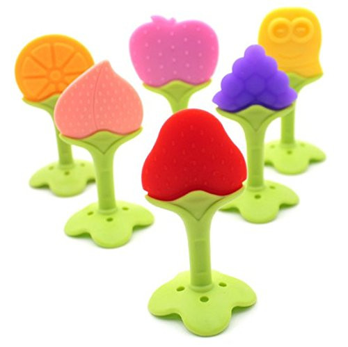 VNDEFUL Baby Teeth Grinding Bar Food Grade Fruit Silicone Baby Teeth Chewing Toys Fruit Gum Milk Teeth Training