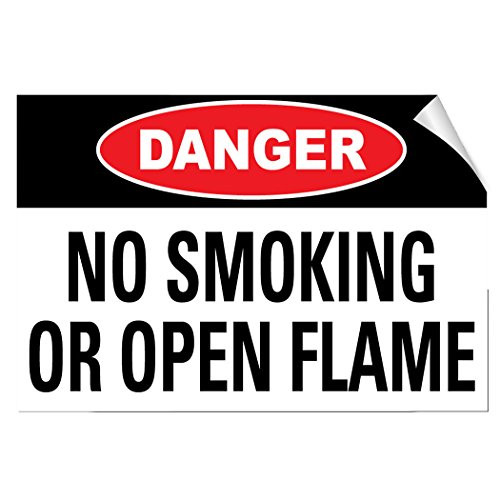 Danger No Smoking Or Open Flame Hazard Flammable Label Decal Sticker 10 Inches X 7 Inches